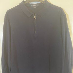 Quarter zippered long sleeve polo shirt